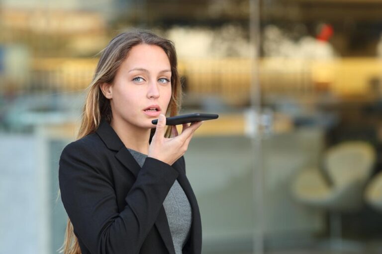 Attorney dictating notes rather than writing them for speed and convenience.